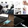 CoolKo Strongest 1.5Meter Magnetic Silver Braided Charging Cable for All Type C Mobile Phones, Micro USB Android Smart Phones and Tablets [Bonus - Magnetic Car Mount]