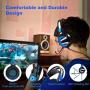 NiceWell Gaming Headset for Xbox One, PS4, PC, Gaming Headphones Wired with Microphone, LED Light, Stereo Sound, Noise-canceling, Over-Ear Soft Earmuffs and Adjustable Heanband