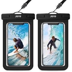 JOTO Universal Waterproof Pouch, IPX8 Waterproof Cellphone Dry Bag Underwater Case for iPhone 11 Pro Max Xs Max XR X 8 7 6S+ SE 2020, Galaxy S20 Ultra S10 S9 S8/Note10+ 9 up to 6.9" -2 Pack, Black