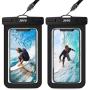 JOTO Universal Waterproof Pouch, IPX8 Waterproof Cellphone Dry Bag Underwater Case for iPhone 11 Pro Max Xs Max XR X 8 7 6S+ SE 2020, Galaxy S20 Ultra S10 S9 S8/Note10+ 9 up to 6.9" -2 Pack, Black