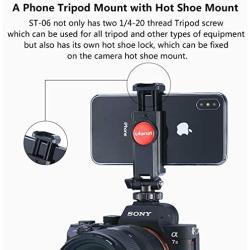 ULANZI ST-06 Camera Hot Shoe Phone Holder Flexible Phone Tripod Mount Adapter w Cold Shoe Mount for Microphone LED Light for DJI Ronin SC iPhone Samsung Canon Nikon DSLR Camera Ring Light Photography