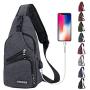 Peicees Travel Gym Bike Sling Bag Shoulder Backpack Daypack w/USB Charging Port