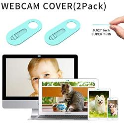 Slide Webcam Cover Ultra Slim 0.027inch Web Camera Cover for Computer, Dell HP Lenovo Laptop, iMac, MacBook Pro, Smartphone, Slider Camera Blocker Protect Privacy and Securtiy (Green-2Pack)