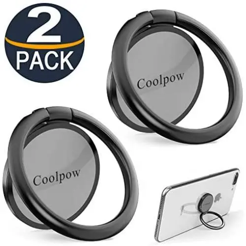 Phone Ring Holder Finger Kickstand - 360° Rotation Metal Ring Grip for Magnetic Car Mount, Compatible with All Smartphone