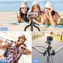 Phone Tripod, Torjim 2020 Version Mini Cell Phone Tripod with Bluetooth Remote Control & Phone Holder, 360°Rotation Flexible Travel Tripod for Smartphone, SLR Camera, Gopro