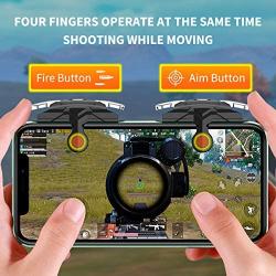 Newseego Mobile Game Controllers, [Quicker Response] Phone Trigger Key Mobile Shooter Aim & Fire Buttons Physical Joystick for Knives Out/PUBG/Rules of Survival L1R1 for iOS Android Phone, Black