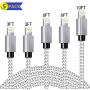 Lightning Cable, Apple MFi Certified iPhone Charger 5-Pack 3/3/6/6/10FT Durable Nylon Braided Fast Charging Cord Compatible with iPhone 11 Xs Max X XR 8 7 6s 6 Plus SE 5 5s 5c, iPad, iPod