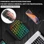 Ergonomic Mobile Phone LED Backlight One-Handed Wired Mouse Gaming Keyboard Set
