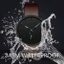 Mens Watches Minimalist Ultra Thin Waterproof Fashion Dressy Wrist Watch for Men Business Casual Luxury Quartz Analog Watch