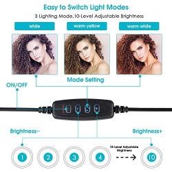 Ring Light 10.2" Selfie Light Ring with Adjustable Bracket (16.56 to 53.5) Remote Control 3 Light Modes &10 Brightness 120 Bulbs Dimmable Ringlight for YouTube Video/Live Stream/Makeup/Photography