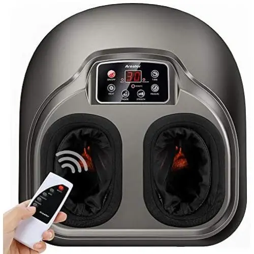 Arealer Foot Massager Machine with Heat, Shiatsu Foot Massagers with Remote Control & LCD Display, 5 Mode with Air Compression, Kneading Foot Massage for Blood Circulation & Plantar Fasciitis Arealer Foot Massager Machine with Heat, Shiatsu Foot Massagers with Remote Control & LCD Display, 5 Mode with Air Compression, Kneading Foot Massage for Blood Circulation & Plantar Fasciitis