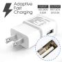 Adaptive Fast Charger Kit Compatible Samsung Galaxy S6/ S7/ Edge/Plus/Active/Note 5 / Note 4, USB 2.0 Fast Wall Charger Adapter and Micro USB Cable