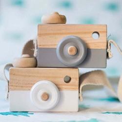 Wooden Mini Camera Toy Pillow Kids Room Hanging Decor Portable Toy Gift White Color