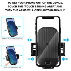 Lorima Wireless Car Charger,2-in-1 Cup Holder Phone Mount Charger Auto-Clamping Air Vent Phone Holder Compatible with iPhone 11/11Pro/11Pro Max/Xs Max/XS/XR/X/8/8+, Samsung S10/S10+/S9/S9+/S8/S8+