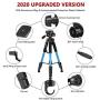 Joilcan 66-inch Lightweight Camera/Phone Tripod, Aluminum Travel Portable SLR Tripod with Mobile Phone Mount and 2 Quick Release Plate-Blue