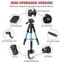 Joilcan 66-inch Lightweight Camera/Phone Tripod, Aluminum Travel Portable SLR Tripod with Mobile Phone Mount and 2 Quick Release Plate-Blue