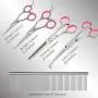 6CR Stainless Steel Dog Grooming Scissors Kit with Safety Round Tip, Heavy Duty Titanium Pet Grooming Trimmer Kit - Thinning, Straight, Curved Shears and Comb for Long Short Hair for Cat Pet 6CR Stainless Steel Dog Grooming Scissors Kit with Safety Round Tip, Heavy Duty Titanium Pet Grooming Trimmer Kit - Thinning, Straight, Curved Shears and Comb for Long Short Hair for Cat Pet