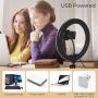 QI-EU Ring Light with Tripod Stand & Phone Holder, 10.2" Selfie Ring Light for Live Stream/YouTube/Photography, Desk Makeup Ring Light 3 Colors & 10 Brightness Level Compatible with iPhone/Android