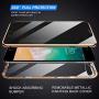 iPhone 7 Plus Case,iPhone 8 Plus Case, ZHIKE Anti-Peep Magnetic Adsorption Case Front and Back Tempered Glass Full Screen Coverage One-Piece Design Flip Privacy Cover (Anti Spy-Clear Golden)