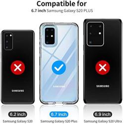 Samsung Galaxy S20 Plus Case Clear 6.7 inch 2020, FLOVEME 3 in 1 Hybrid Duty Shockproof Protection Samsung S20 Plus Cases Armor Tough Basic Phone Case for Samsung S20 Plus 5G Case S20 Plus Accessories