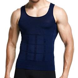 GKVK Mens Slimming Body Shaper Vest Shirt Abs Abdomen Slim