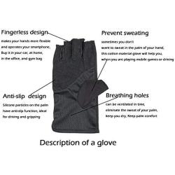 Mens Sunblock Fingerless Gloves Summer UV Protection Driving Cotton Gloves