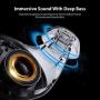 True Wireless Earbuds Bluetooth 5.0 Headphones, aptX Lossless CVC Dual Mic Noise Cancelling Clear Voice Call in-Ear Headset IPX7 Waterproof 40H Wireless Charging Case Sports Earphones (Black)