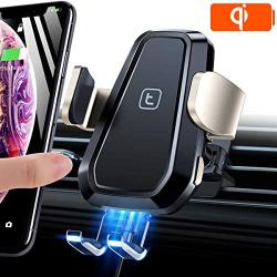 TORRAS [Upgraded] Fast Phone Holder for Car Charger,10W Auto Clamping Qi Car Charger Wireless Air Vent Phone Holder Charger for iPhone11 Pro Max Xs MAX,XR X 8+,Samsung Galaxy S10+ S10 S9+ S8 Note 10
