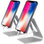 COOLOO Cell Phone Stand,【2 Pack】 Mobile Phone Anti-Skid Holder, Cradle, Dock Compatible Android Smartphone, Phone 11 Pro Xs Max Xr X 8 7 6 6s Plus 5s, Accessories Desk - Silver