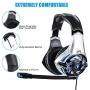 SADES Stereo Gaming Headset for PS4, Xbox One, Nintendo Switch, PC, PS3, Mac, Laptop, Over Ear Headphones PS4 Headset Xbox One Headset with Surround Sound, LED Light & Noise Canceling Microphone