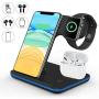 Vcloo Wireless Charger, 3 in 1 Wireless Charging Station Compatible with AirPods Pro Apple Watch, Fast Wireless Charger Dock for iPhone 11 Pro Max/X/XS/XR/8Plus (Not Included QC 3.0 Adapter)