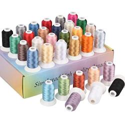 Simthread 32 Madeira Colors Polyester Embroidery Machine Thread Kit 500M (550Y) Similar to Madeira Robinson-Anton Colors - Assorted Color 1