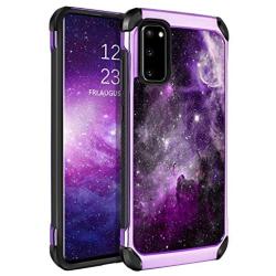 BENTOBEN Galaxy S20 Case, Galaxy S20 5G Case, Shockproof Space Design Hybrid Dual Layer Hard PC Soft Bumper Slim Sleek Protective Phone Cover for Samsung Galaxy S20 2020 Release 6.2Inch, Purple Nebula