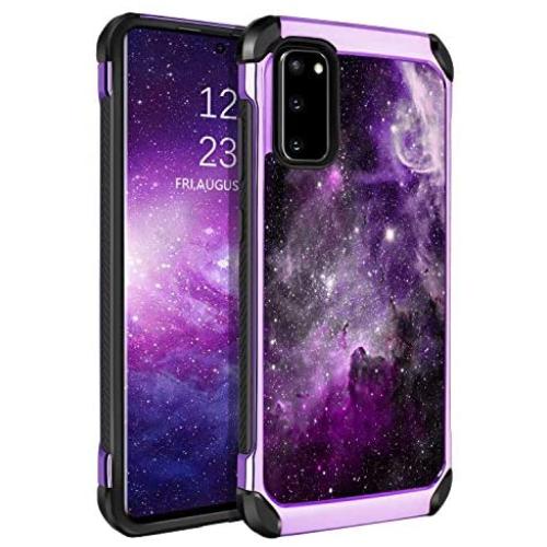 BENTOBEN Galaxy S20 Case, Galaxy S20 5G Case, Shockproof Space Design Hybrid Dual Layer Hard PC Soft Bumper Slim Sleek Protective Phone Cover for Samsung Galaxy S20 2020 Release 6.2Inch, Purple Nebula