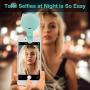 Selfie Light Rechargeable for iPhone, Ring Light with 9-Level Adjustable Brightness for Laptop, Clip on Mini Cell Phone LED Light, Portable Battery Operated Light, USB Powered Photo Light for Video