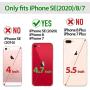 SHIELDON iPhone SE 2020 Case, iPhone 8 Wallet Case Genuine Leather Card Holder Magnetic Closure Stand Book Flip Cover Shockproof Protection Case Compatible with iPhone SE2/8/7 (4.7") - Red Violet