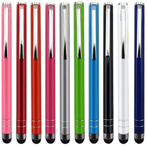 Stylus pens for touch screens iPhone iPad tablet Android smartphones and Capacitive devices, 10 Colors, iBart
