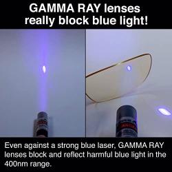 Gamma Ray Blue Light Blocking Gaming Glasses - Amber Tint Anti Glare Eye Strain Digital Screens Computer TV Cell Phones - Not Magnified