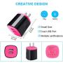 Charging Block Compatible LG G8 G7 G6 G5 V40 V50 Thinq, Samsung Galaxy A20 A50 A70 S10, Moto G7 Power G6 Plus, USB Wall Charger, Dual USB Car Charger Adapter with 2PCS Type C Fast Charging Cord Cable