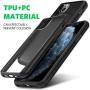 Mkeke Compatible with iPhone 11 Pro Max Case, Clear iPhone 11 Pro Max Cover Shock Absorption Phone Cases 6.5 inch-Blck