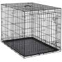 AmazonBasics Single-Door & Double-Door Folding Metal Dog or Pet Crate Kennel with Tray