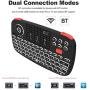 (2019 Upgrade) Rii i4 Mini Bluetooth Keyboard with Touchpad, Blacklit Portable Wireless Keyboard with 2.4G USB Dongle for Smartphones, PC, Tablet, Laptop TV Box iOS Android Windows Mac.Black