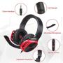 SADES R17 Gaming Headset for PS4 Controller,Xbox One,PC,Laptop,Mac,Tablet,Smartphone,Over Ear Noise-canceling Gaming Headphones with Mic for Nintendo Switch Games(Black&Red)