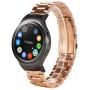 Valkit Compatible Gear S2 Bands, Solid Stainless Steel Watch Band Metal Straps Business Sport Wristband Bracelet with Adapter Connector, Replacement for Samsung Gear S2 SM-R720/730, Rose Gold -Small
