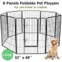 fam famgizmo Heavy Duty Foldable Metal Exercise Pen & Pet Playpen Puppy Cat Exercise Fence Barrier Playpen Kennel, Outdoor & Indoor,8/16 Panels