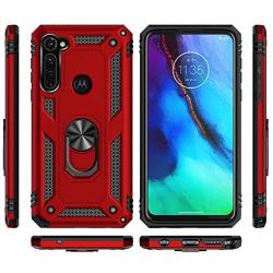 GSDCB Motorola Moto G Stylus Case, Motorola Moto G Pro Case, Military Armor Heavy Duty Shockproof Phone Protective Case with Kickstand Hard PC Cover Soft TPU Dual Layer for Women Men Girl Boy (Red)