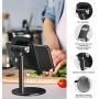 Swhatty Cell Phone Stand Universal Tablet Dock, Angle Height Adjustable Sturdy All Aluminum Alloy Stable Phone Holder for Desk, Compatible with Mobile Phone/iPad 4.7"-12.9" Screen (Black)