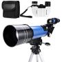 MaxUSee 70mm Refractor Telescope + 8X21 Compact HD Binoculars for Kids and Astronomy Beginners, Travel Scope for Moon Stars Viewing Bird Watching Sightseeing