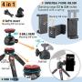 qubo Mini Tripod Camera Holder - Premium Tabletop Small Phone Tripod Mount for GoPro iPhone / Cell Phones Webcam Projector Compact DSLR - Hand Desktop Camera Tripod Stand Table
