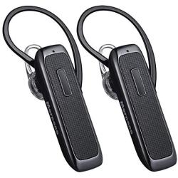 Marnana Bluetooth Headset,Wireless Earpiece w/ 18 Hours Playtime and Noise Cancelling Mic,Ultralight Earbud Hands-Free Calls Headphone for iPhone Samsung Tablet Android Cell Phone Truck Driver(2 Pack)